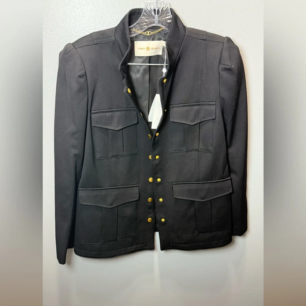 Tory Burch NWT Wool‎ Sargent Pepper Jacket Black Size 12